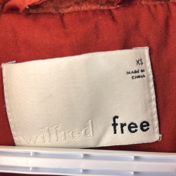 Wilfred Free Teddy Sherpa Jacket size XS burnt orange cozy winter coat - Picture 4 of 13